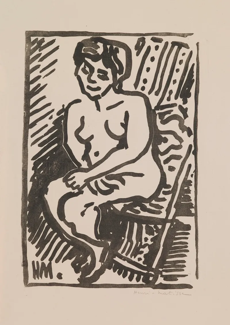 Small Black Woodcut by Henri Matisse - Canvas Print