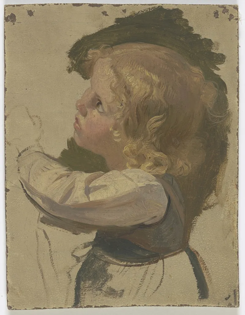 Small Blond Child by Jakob Becker - Canvas Print