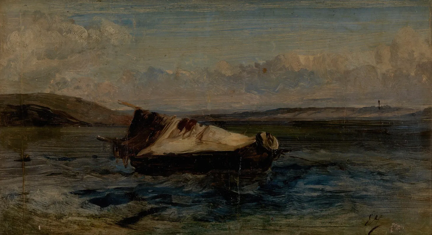 Small Boat by Eugène Isabey - Canvas Print