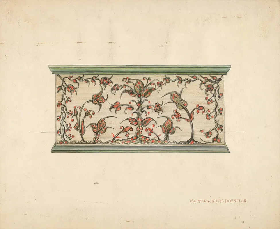 Small Decorated Box Front View by Isabella Ruth Doerfler - Canvas Print