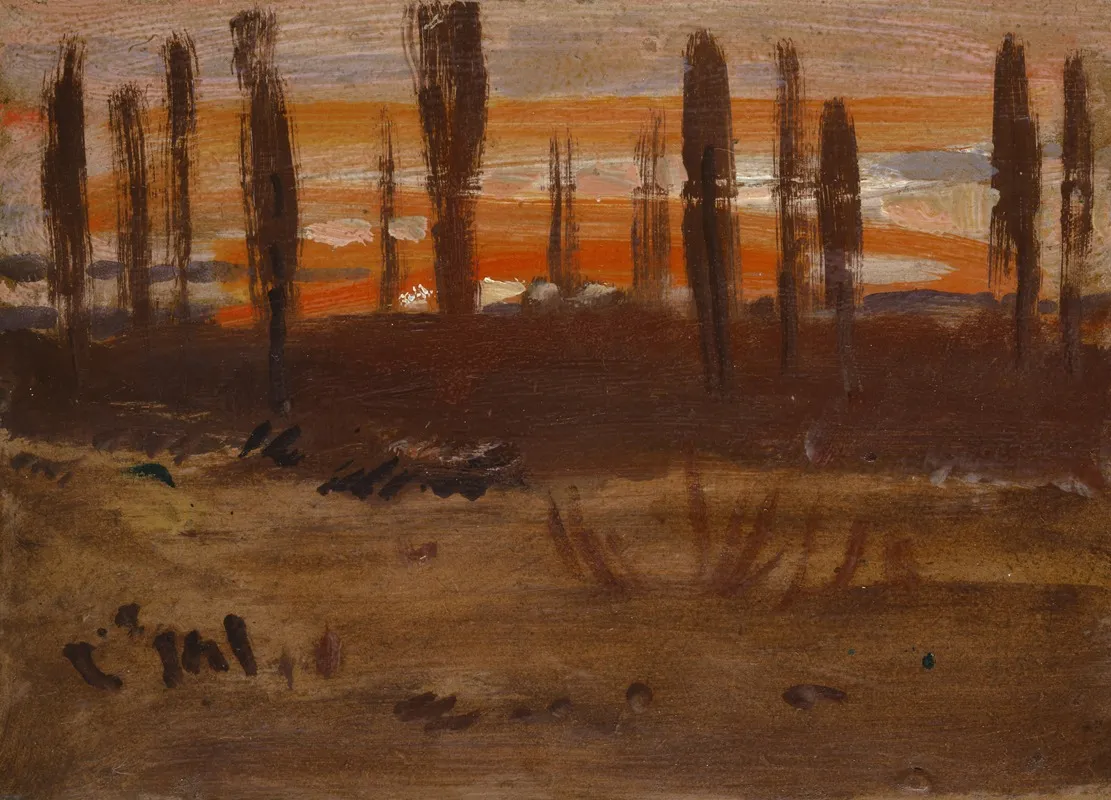Small Landscape Evening Ambiance by Hans Sandreuter - Canvas Print