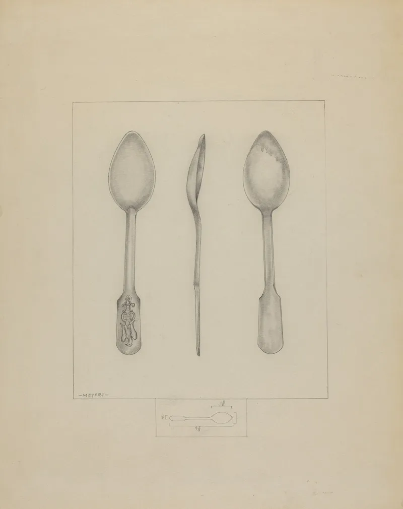 Small Pewter Spoon by Henry Meyers - Canvas Print