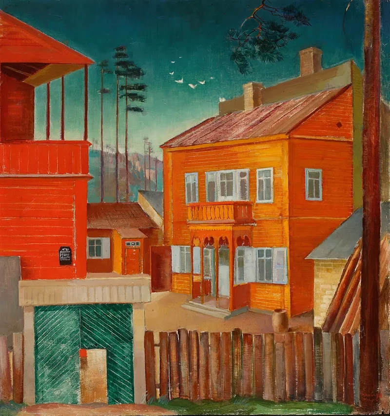 Small Red Houses by Michał Rouba - Canvas Print