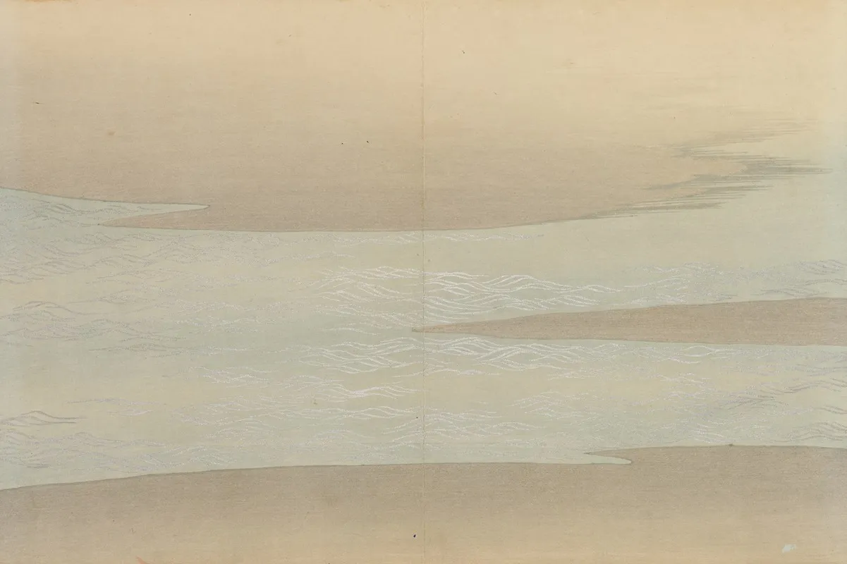 Small Waves Komani by Kamisaka Sekka - Canvas Print