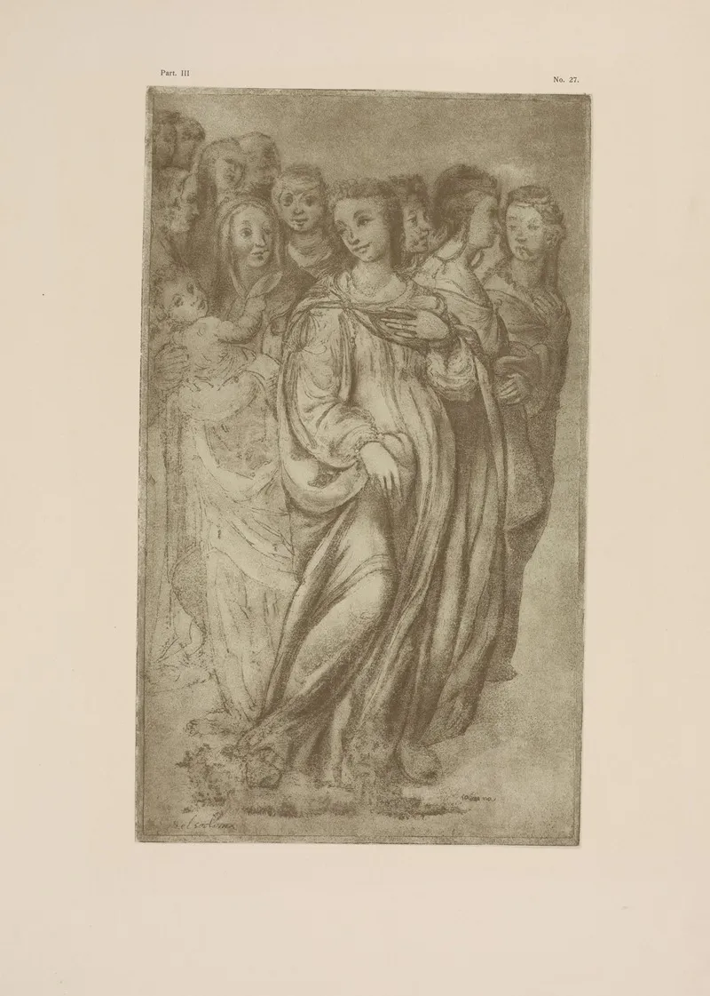 Sodoma The Blessed Virgin With Group Of Women by P. &amp; D. Colnaghi - Canvas Print