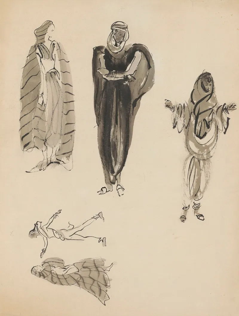 Sodome Et Gomorrhe Maquette De Costume Planche De Six Costumes by Christian Bérard - Canvas Print