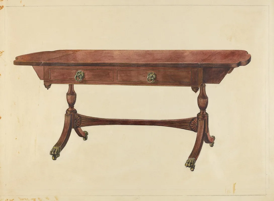 Sofa Table 2 by Francis Borelli - Canvas Print