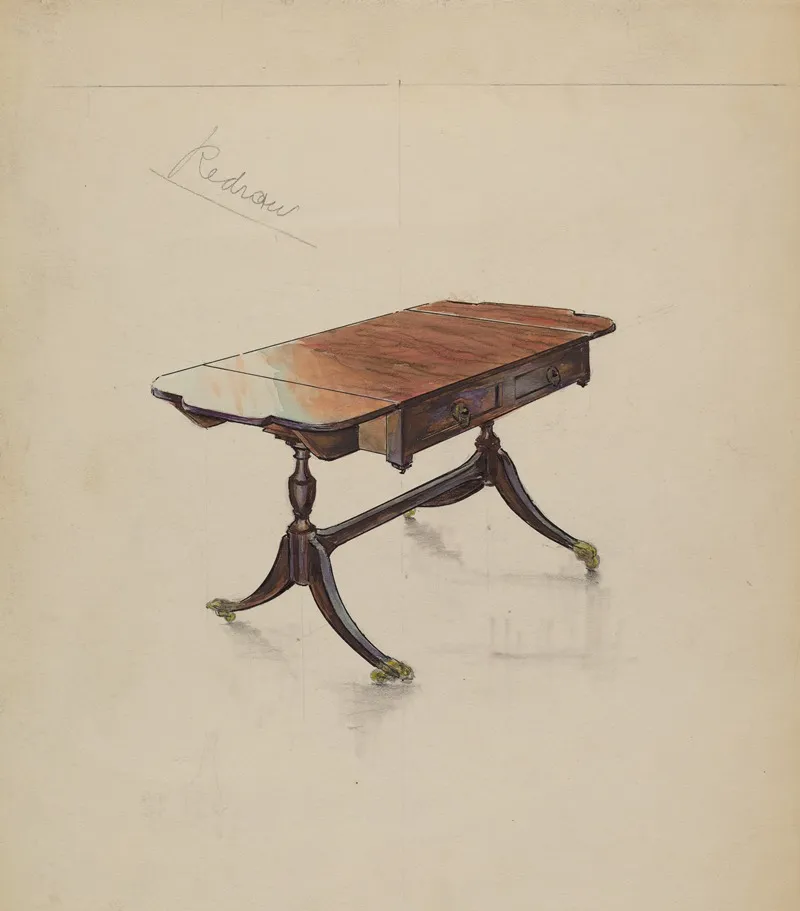 Sofa Table 4 by M. Rosenshield-von-Paulin - Canvas Print