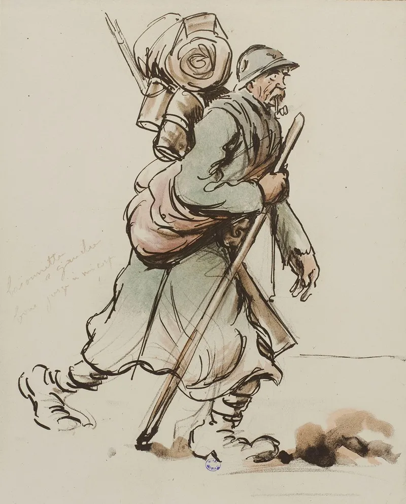 Soldat A La Pipe by Georges Goursat (Sem) - Canvas Print