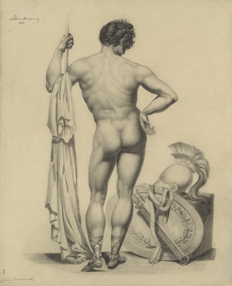 Soldier At Rest Seen From Behind by Joseph van Biesbrouck - Canvas Print