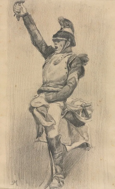 Soldier With Upraised Arm