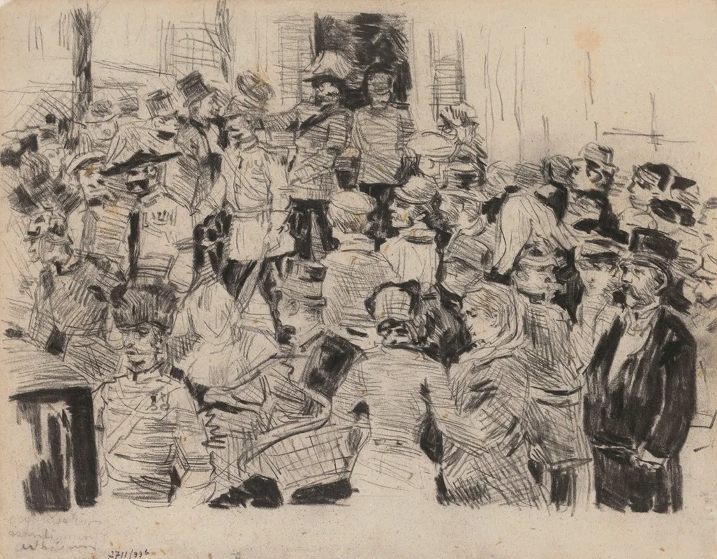 Soldiers And Civilians by James Ensor - Canvas Print