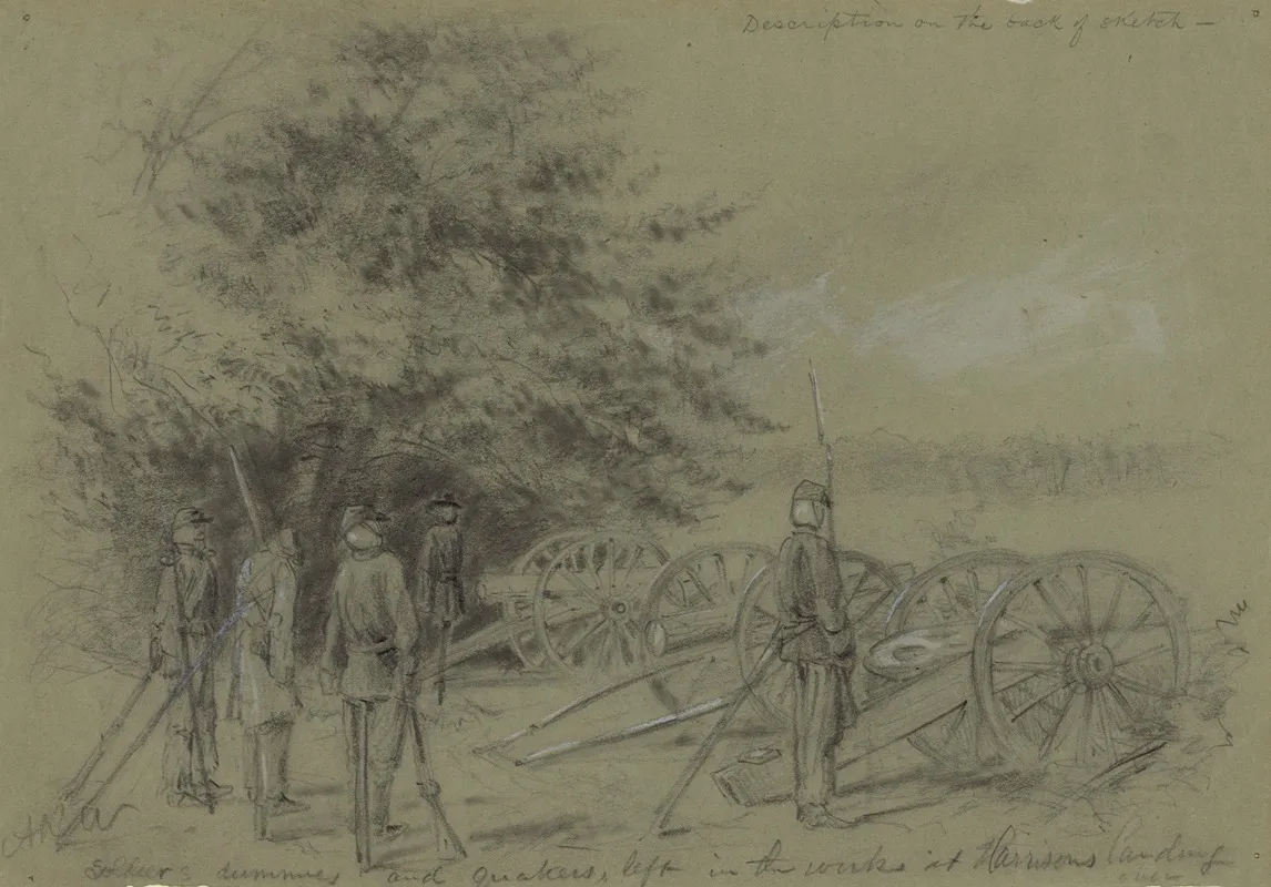 Soldiers Dummies And Quakers Left In The Works At Harrisons Landing
