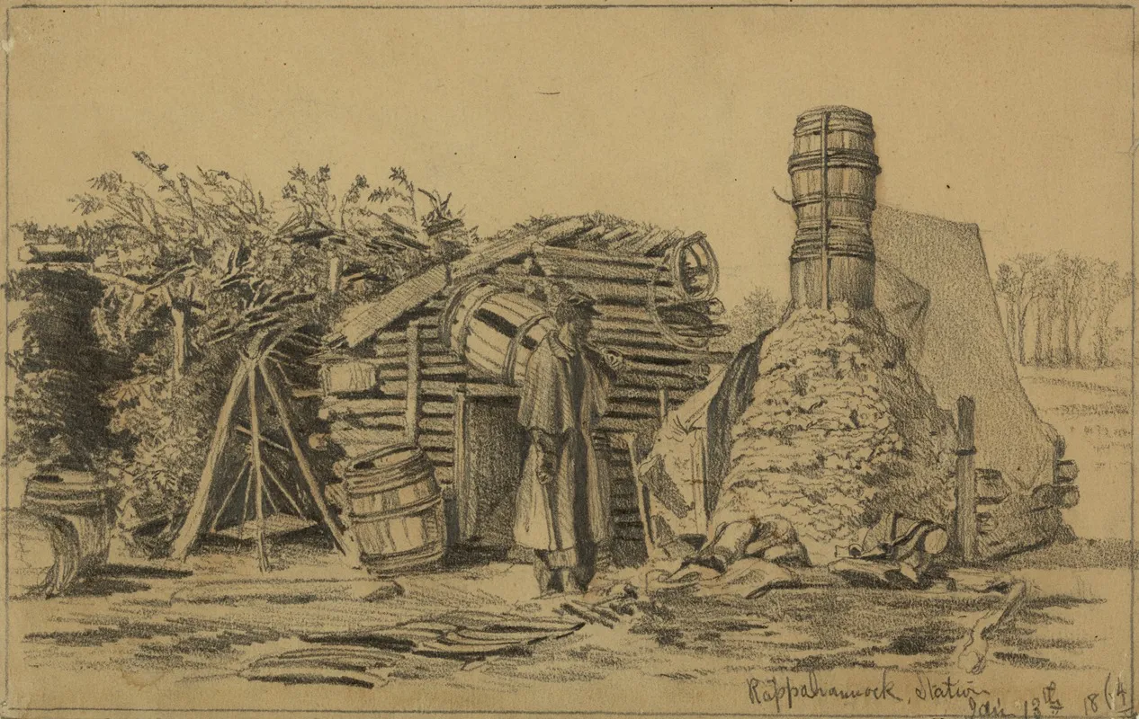 Soldiers Hut In Winter Borrowing A Chimney