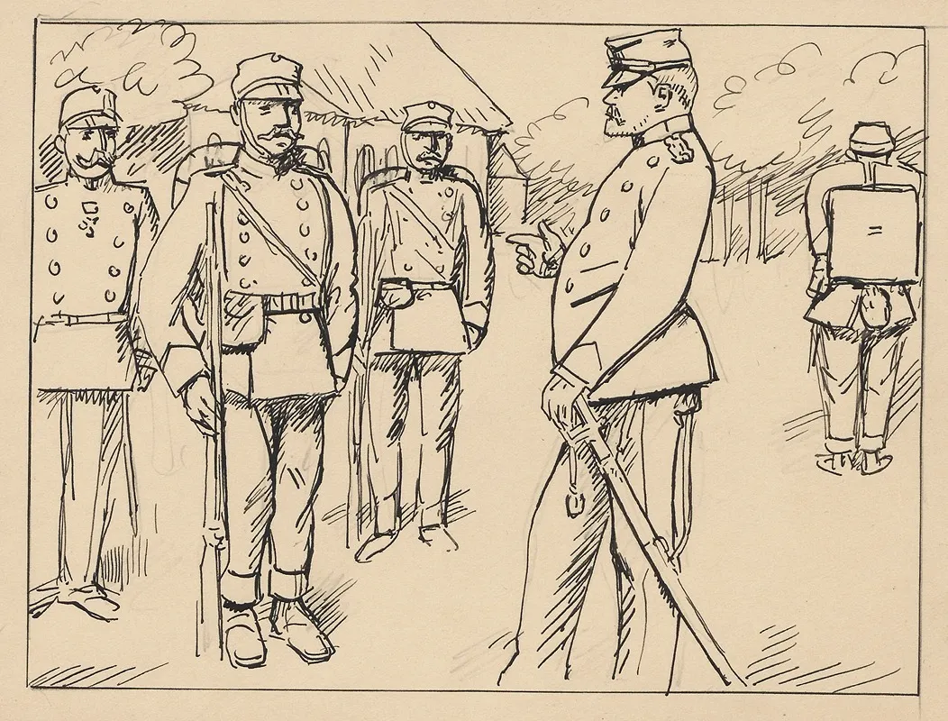 Soldiers Stand At Attention Before A Commander