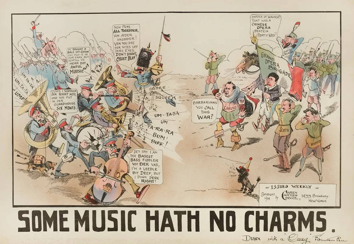 Some Music Hath No Charms by Carey Cartoon Service - Canvas Print