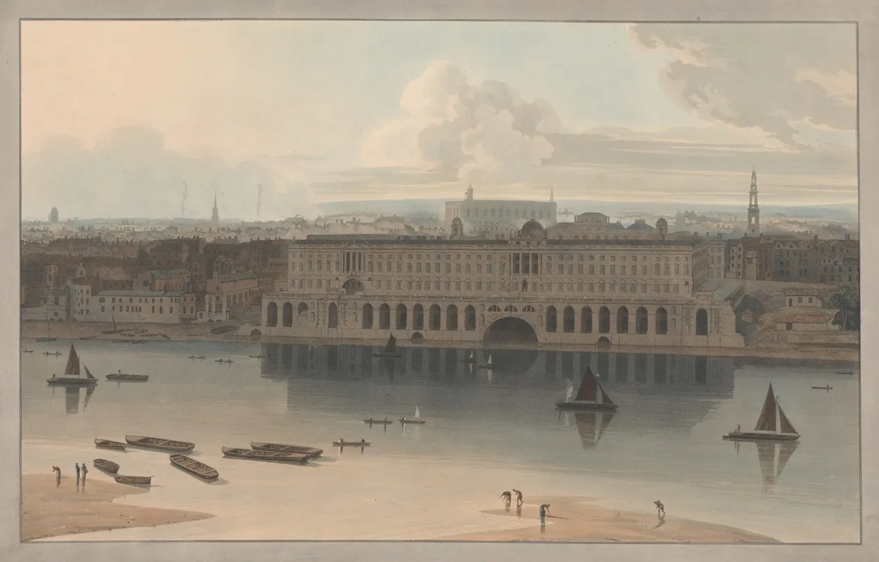 Somerset House 2 by William Daniell - Canvas Print