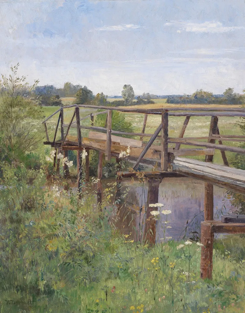 Sommerlandschaft Mit Brucke