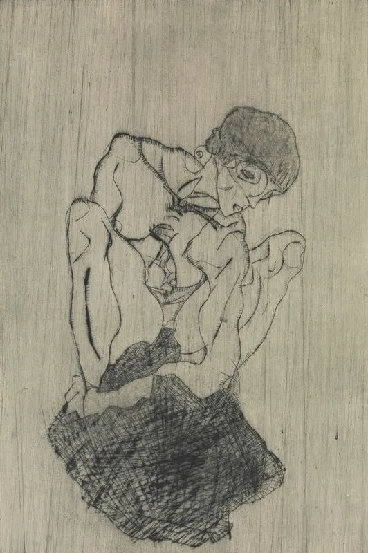 Sorrow 3 by Egon Schiele - Canvas Print