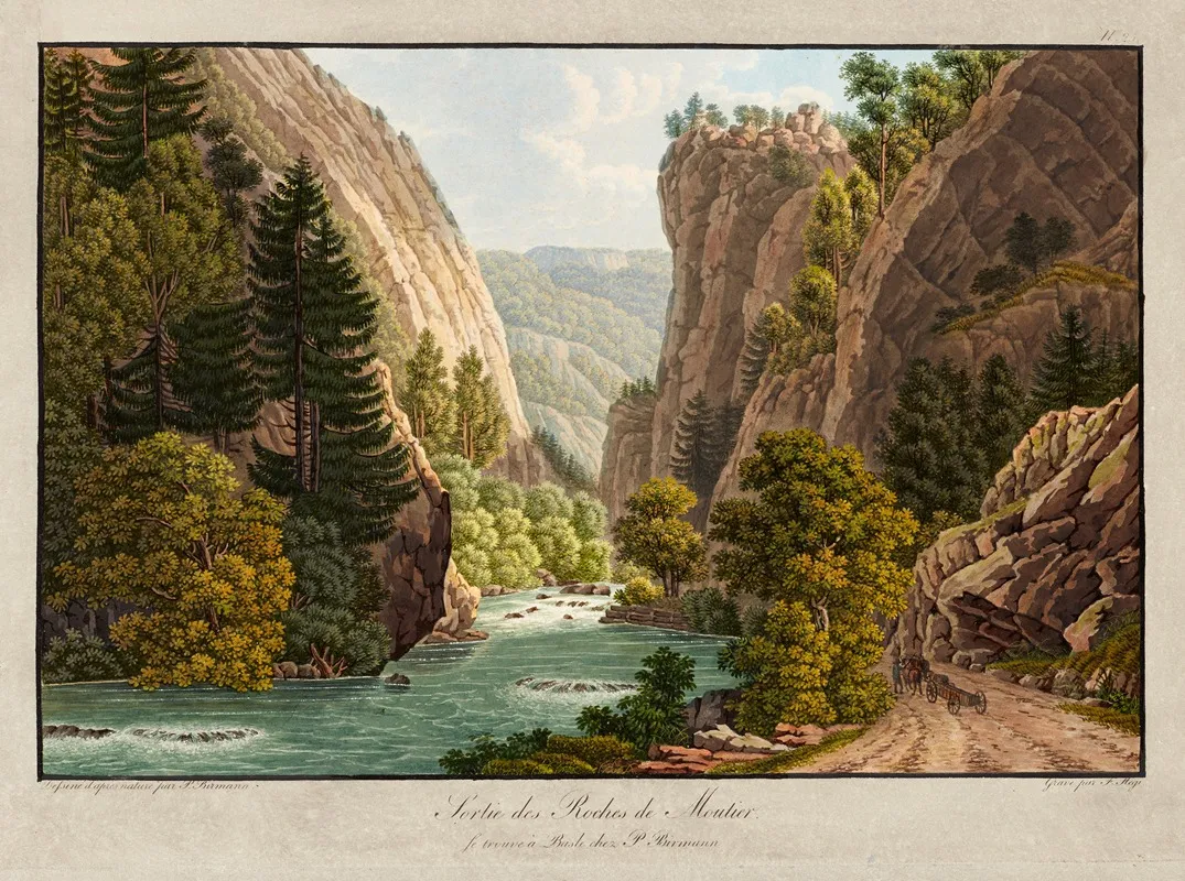 Sortie Des Roches De Moutier by Peter Birmann - Canvas Print