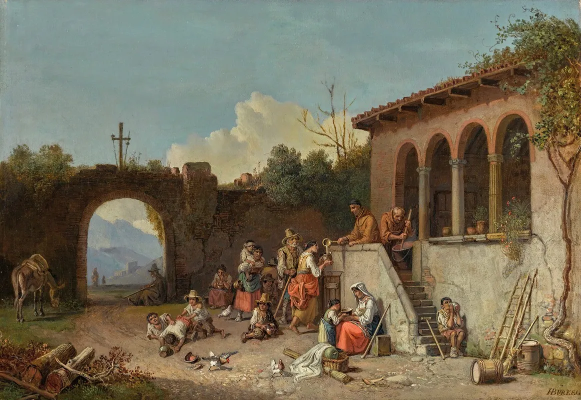 Soup Kitchen In The Monastery by Heinrich Bürkel - Canvas Print