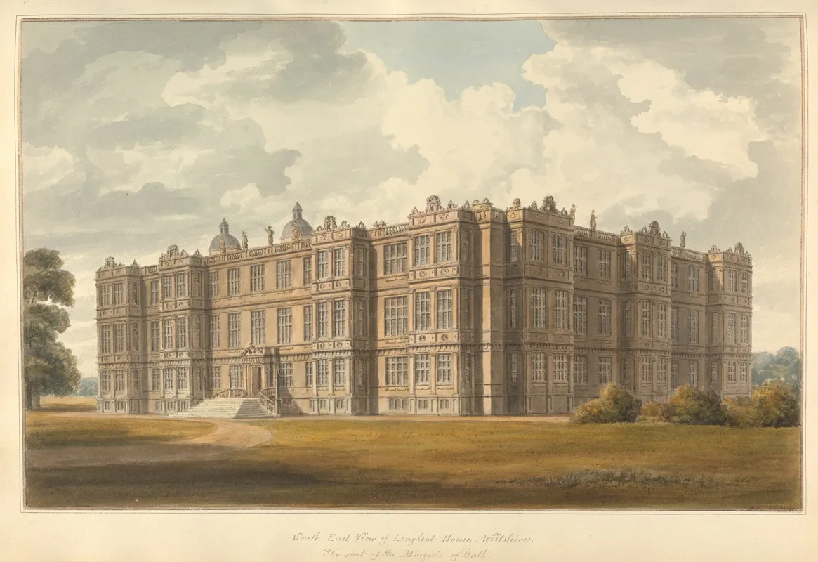 South East View Of Longleat House Wiltshire The Seat Of The Marquis Of Bath by John Buckler - Canvas Print
