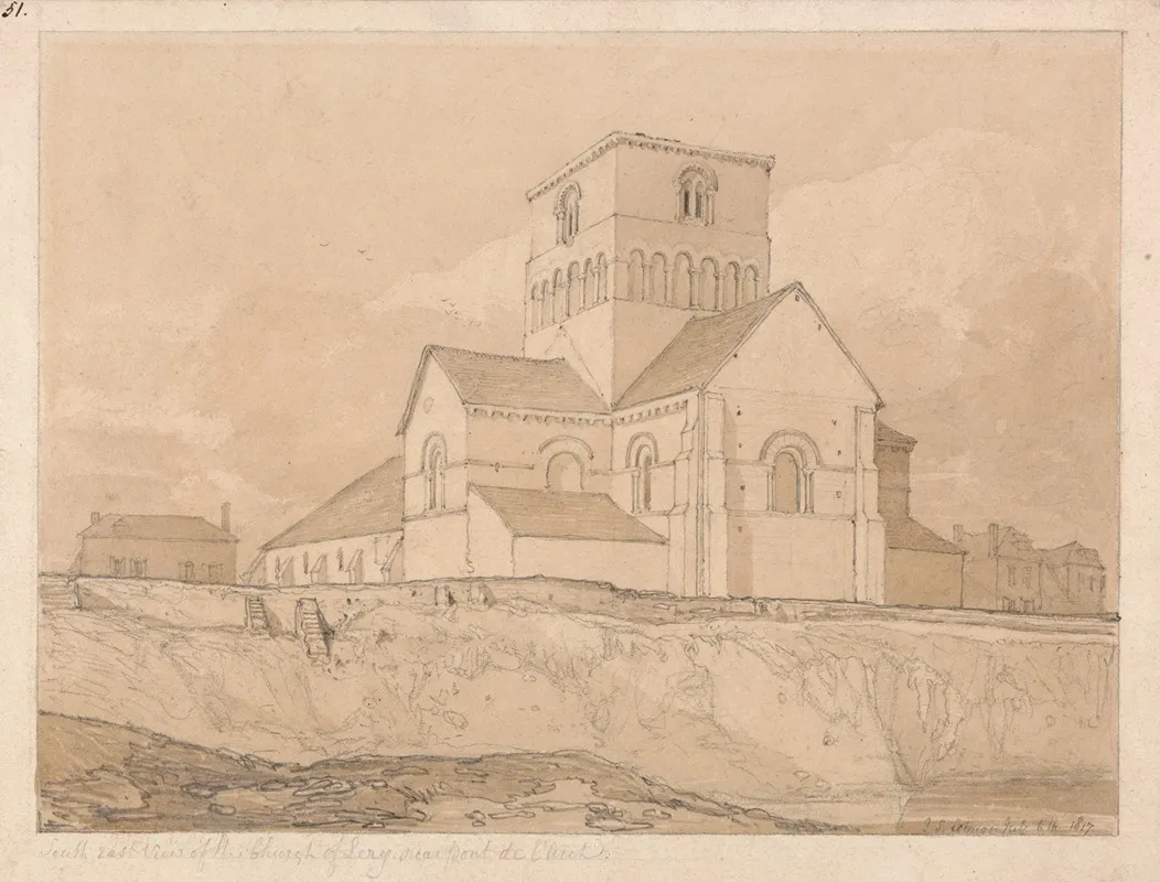 South East View Of The Church Of Lery Near Pont De Larche Normandy
