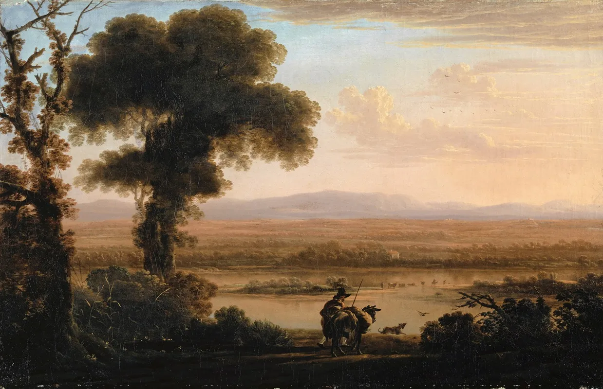 Southern River Landscape by Herman van Swanevelt - Canvas Print