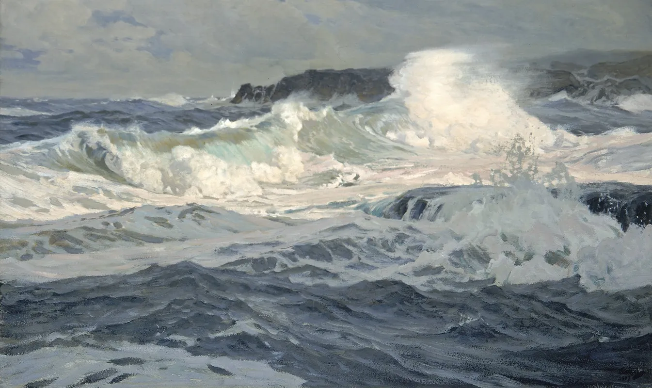 Southwesterly Gale St Ives by Frederick Judd Waugh - Canvas Print