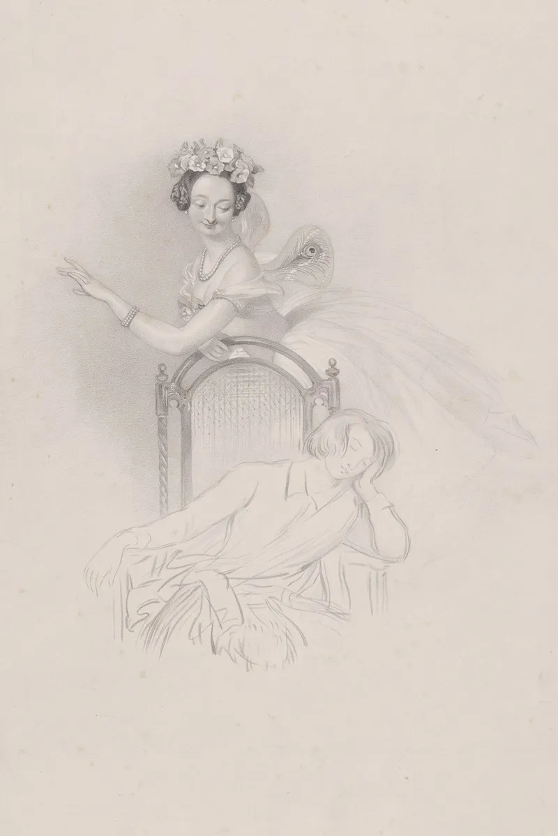 Souvenir Dadieu De Marie Taglioni 2 by Alfred Edward Chalon - Canvas Print