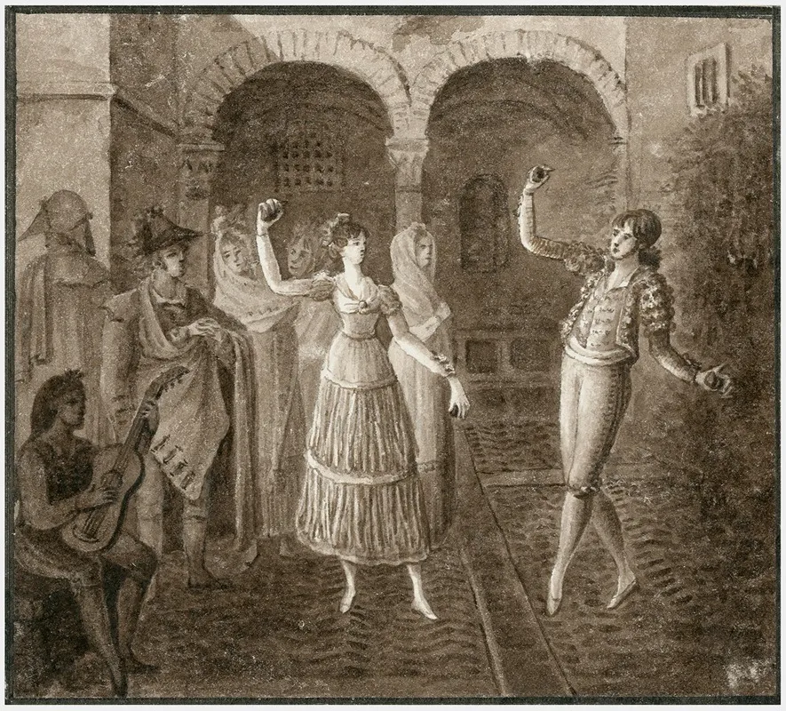 Spaanse Dansers 3 by Otto Howen - Canvas Print