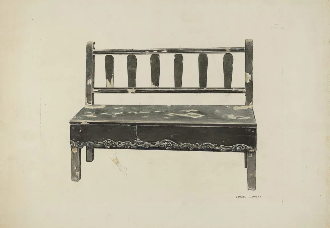 Spanish Colonial Mission Bench by Edward Jewett - Canvas Print