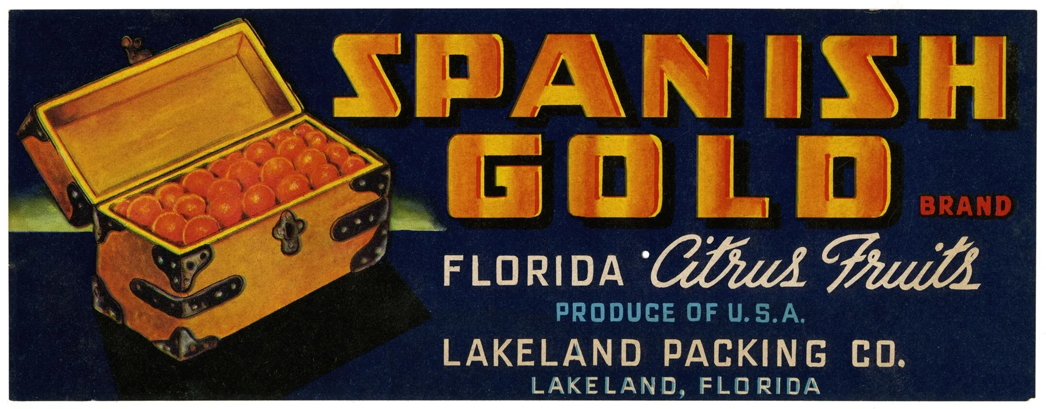 Spanish Gold Brand Florida Citrus Fruit Label