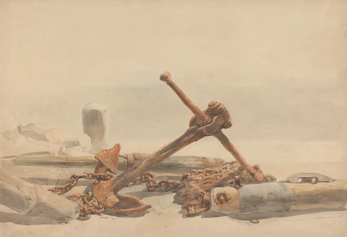 Spar And Anchor by Edward Angelo Goodall - Canvas Print