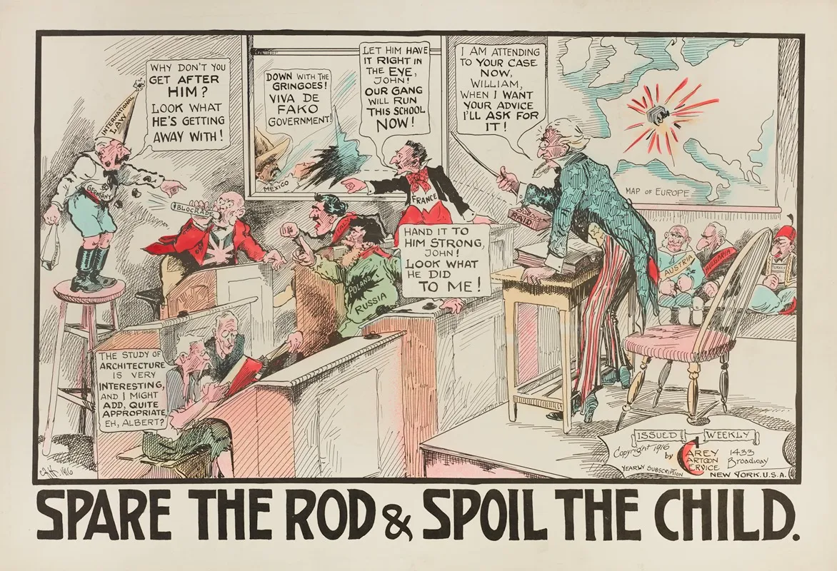 Spare The Rod Spoil The Child by Carey Cartoon Service - Canvas Print