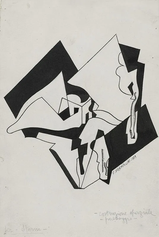 Spatial Construction Landscape by Enrico Prampolini - Canvas Print