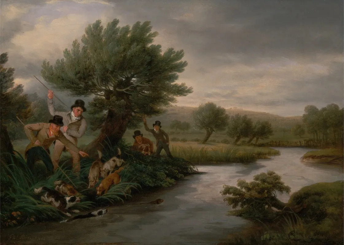 Spearing The Otter by Philip Reinagle - Canvas Print