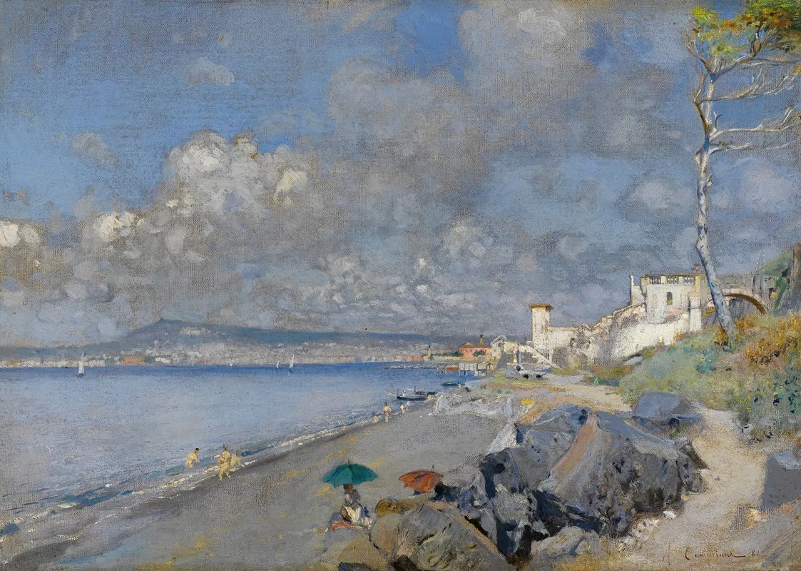Spiaggia Di San Giovanni A Teduccio by Alceste Campriani - Canvas Print