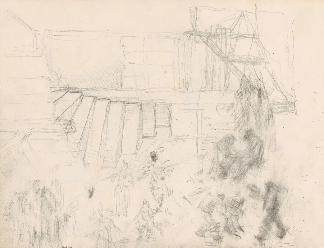 Spiral Staircase And Figures by James Ensor - Canvas Print