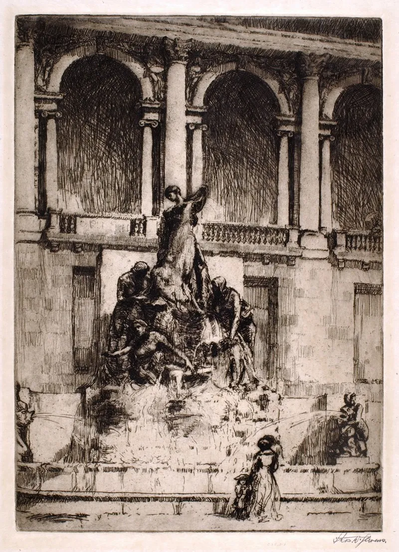 Spirit Of The Great Lakes Fountain by Thomas Wood Stevens - Canvas Print