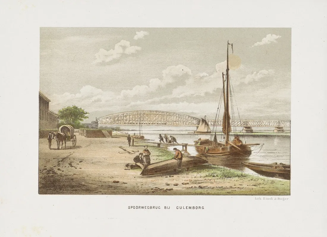 Spoorwegbrug Bij Culemborg by Emrik &amp; Binger - Canvas Print