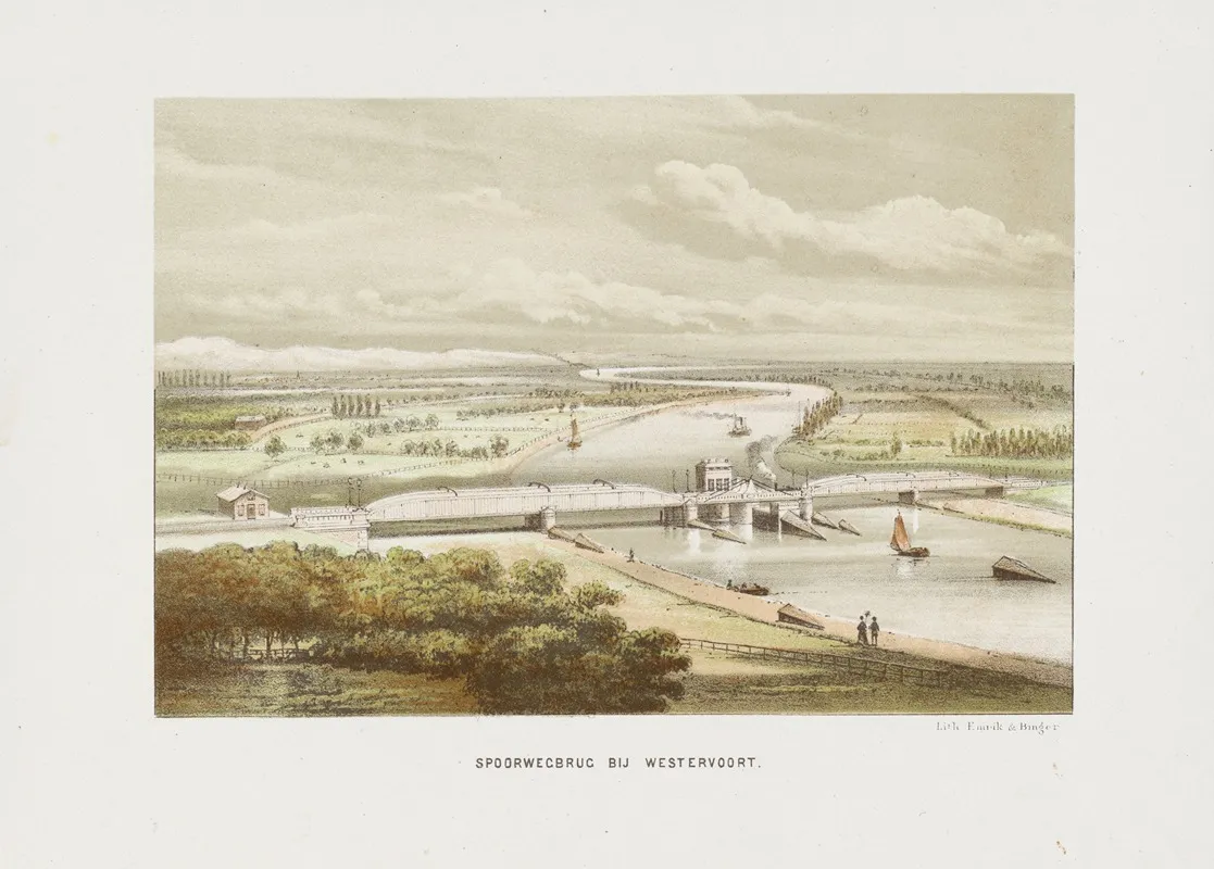 Spoorwegbrug Bij Westervoort by Emrik &amp; Binger - Canvas Print