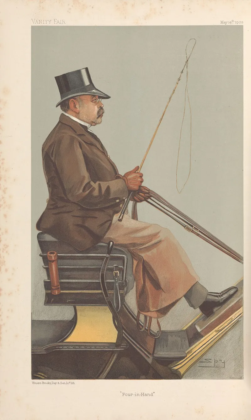 Sports Miscellaneous Carriages Four In Hand Baron Adolph Wilhelm Deichman May 14 1903 by Leslie Matthew Ward - Canvas Print