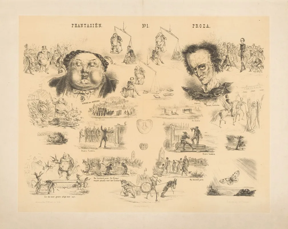 Spotprent Op De Dineur Versus De Dichter