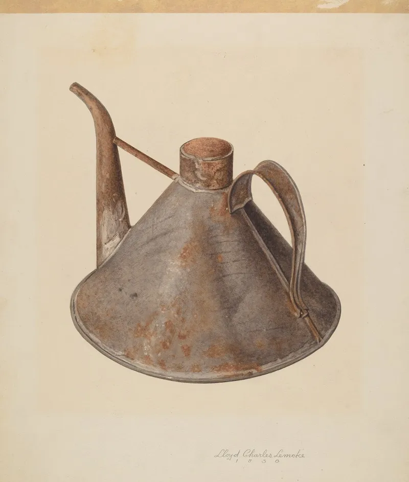 Spouted Oil Can by Lloyd Charles Lemcke - Canvas Print