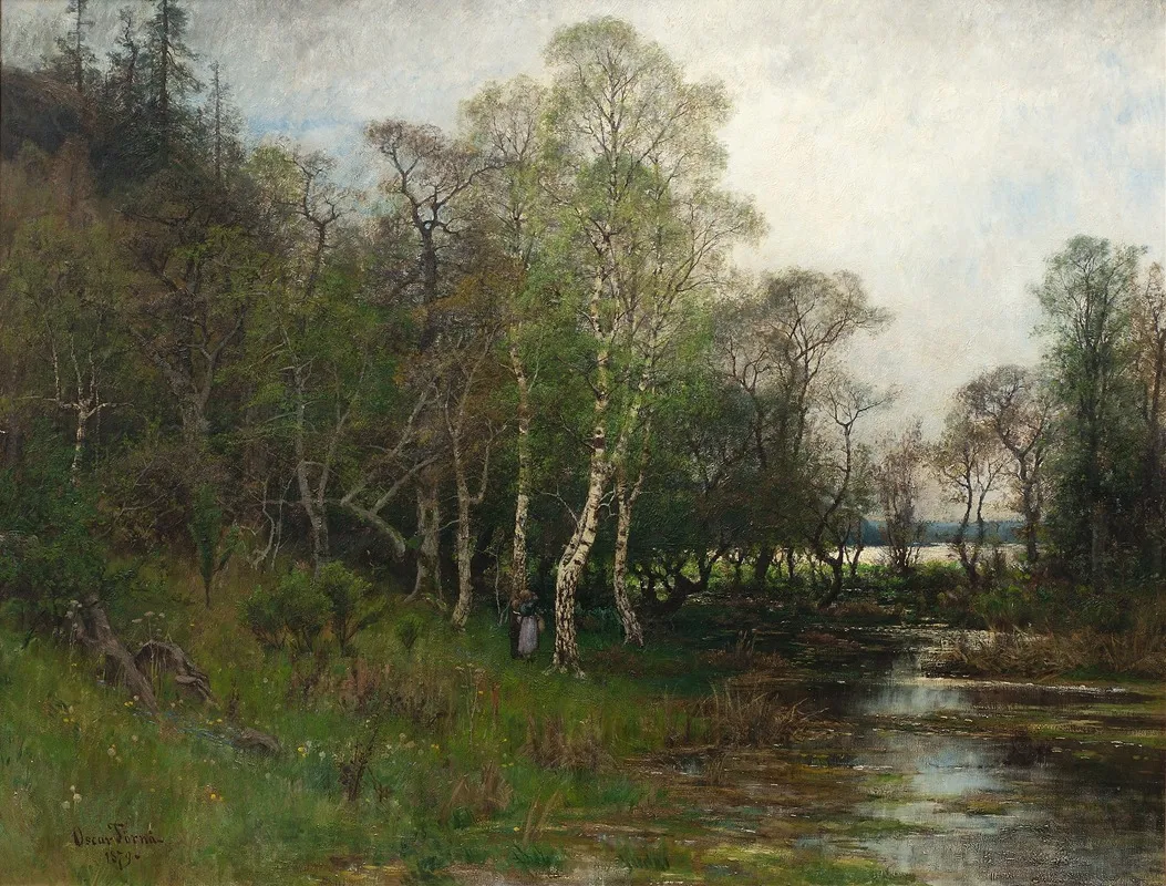 Spring Landscape Motif From Tullinge In Sodermanland by Oscar Törnå - Canvas Print
