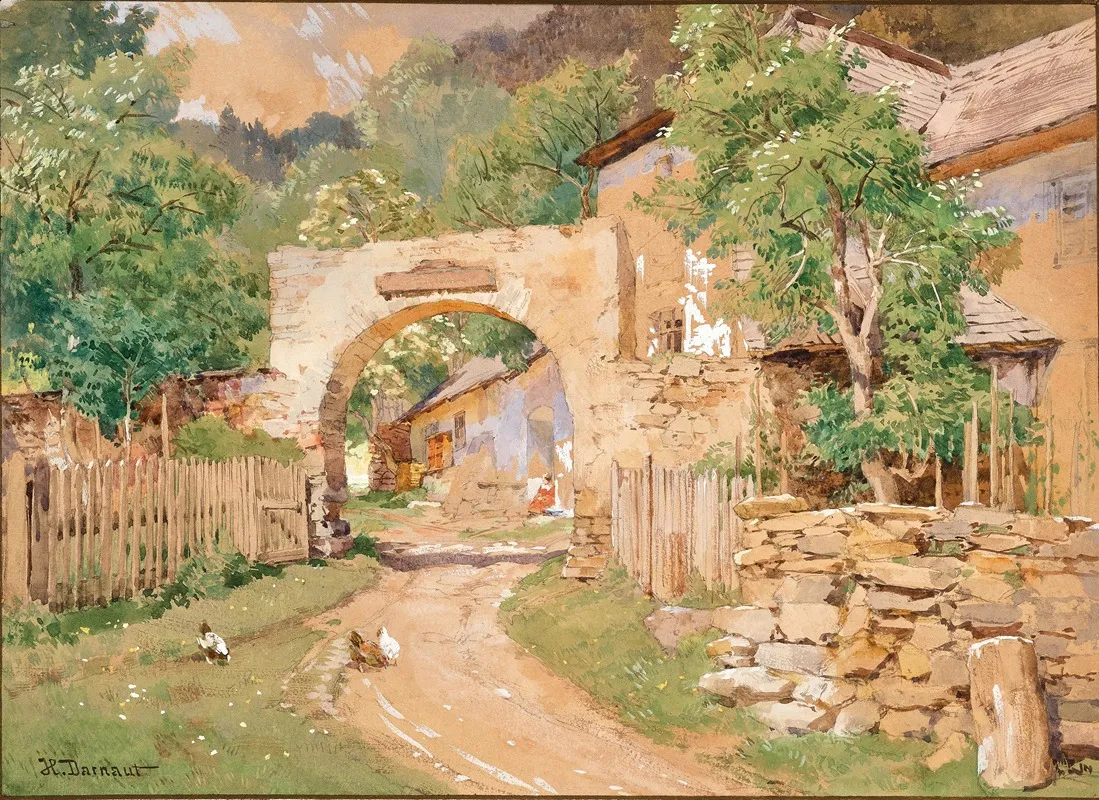 Spring Mood At A Farm In The Waldviertel by Hugo Darnaut - Canvas Print