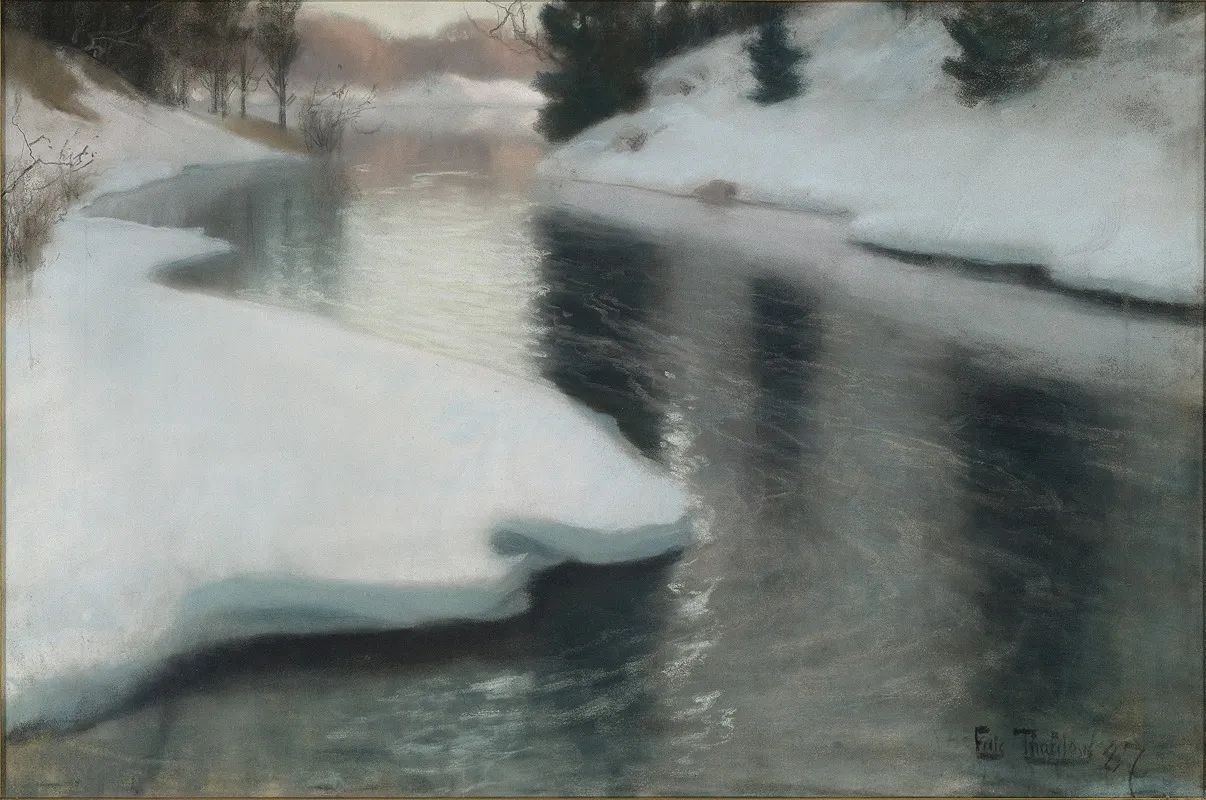 Spring Thaw by Frits Thaulow - Canvas Print
