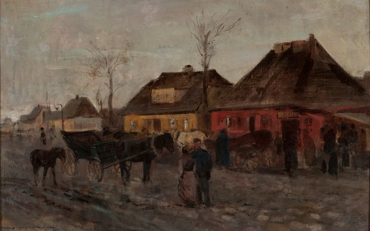 Springtime In A Small Town Sketch by Maksymilian Gierymski - Canvas Print