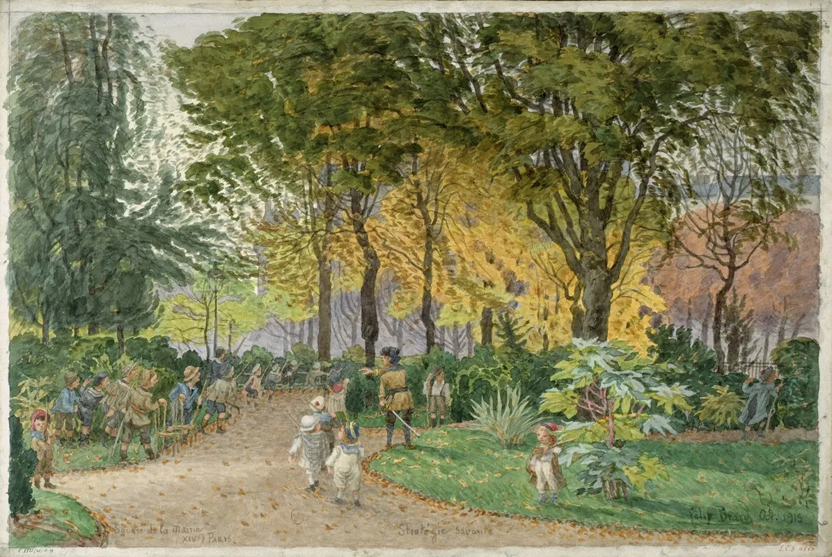 Square De La Mairie Du Xiveme Arrondissement 3 by Félix Brard - Canvas Print